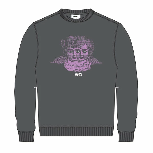 OBEY Angel Vision Sweatshirt - Pigment Faded Black 3 OBEY Angel Vision Sweatshirt - Pigment Faded Black