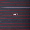 OBEY Nelson Mini Stripe T Shirt French Navy