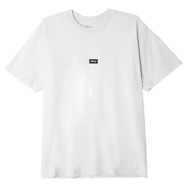 OBEY Black Bar T Shirt White 3 OBEY Black Bar T Shirt White