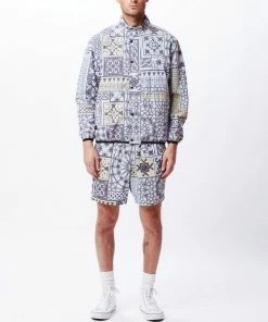 OBEY Patchwork Reversible Jacket Black Navy Multi