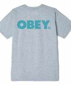 OBEY Bold 2 T Shirt Heather Grey