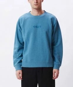 OBEY Bold Ideals Crew Sweatshirt Deep Ocean