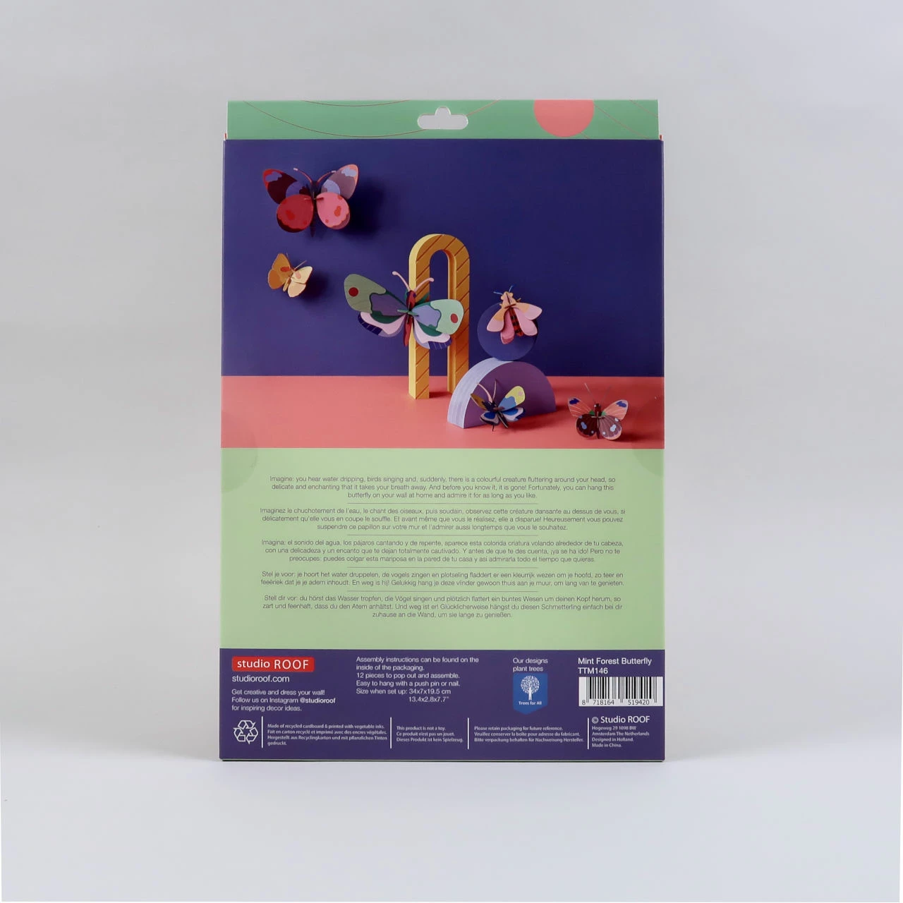 Studio Roof Paper Insect – Mint Forest Butterfly – Large 6 Studio Roof Paper Insect – Mint Forest Butterfly – Large