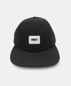 OBEY Bold Label Organic 6 Panel Cap Black
