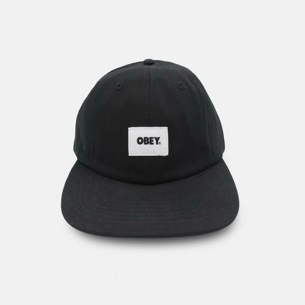 OBEY Bold Label Organic 6 Panel Cap Black 3 OBEY Bold Label Organic 6 Panel Cap Black