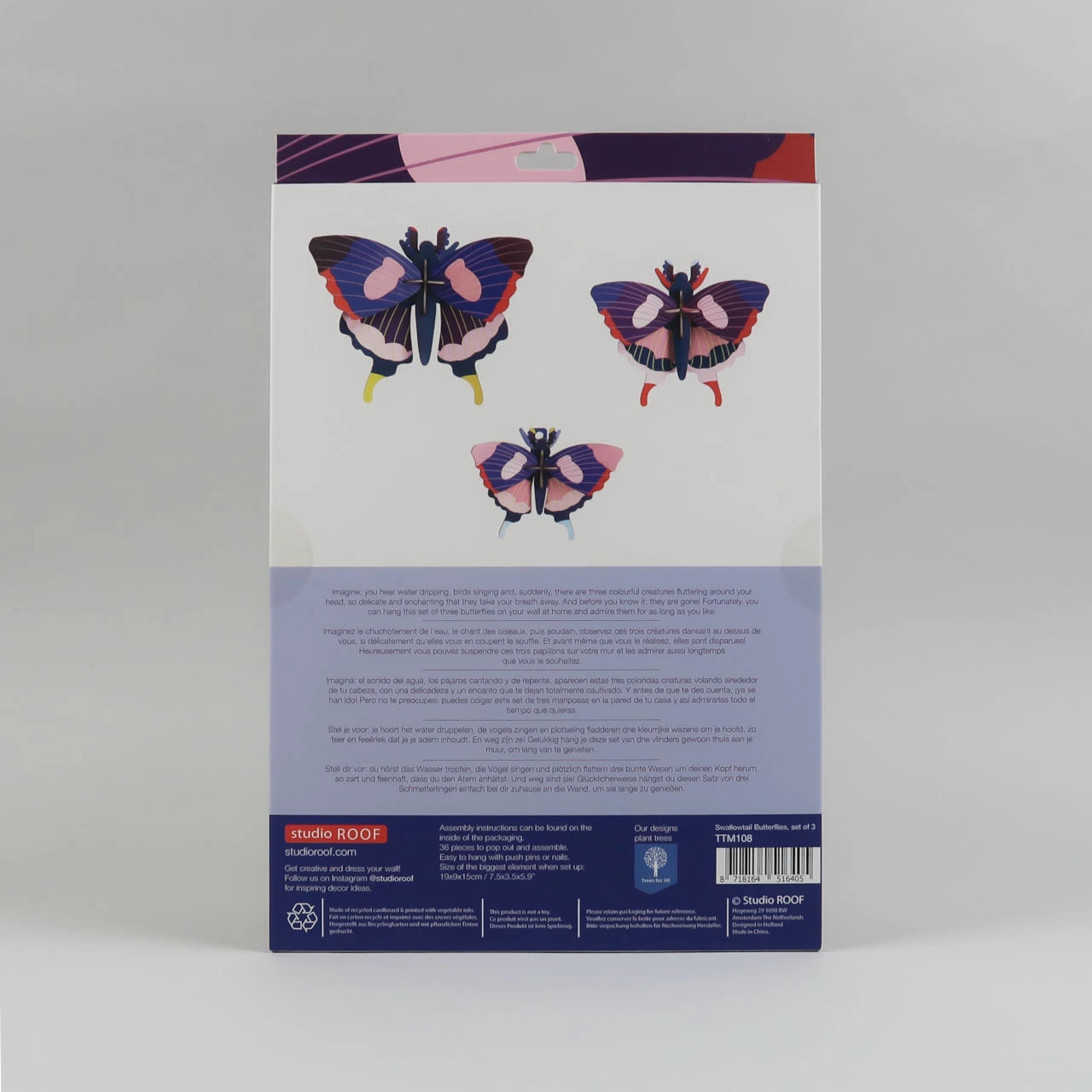 Studio Roof Paper Insect – Swallowtail Butterflies – Large 6 Studio Roof Paper Insect – Swallowtail Butterflies – Large