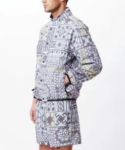 OBEY Patchwork Reversible Jacket Black Navy Multi