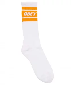 OBEY Cooper Socks - White / Magma Orange