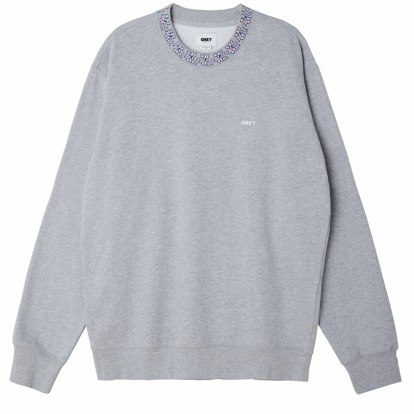 OBEY Trails Crewneck Sweatshirt - Ash Grey 3 OBEY Trails Crewneck Sweatshirt - Ash Grey